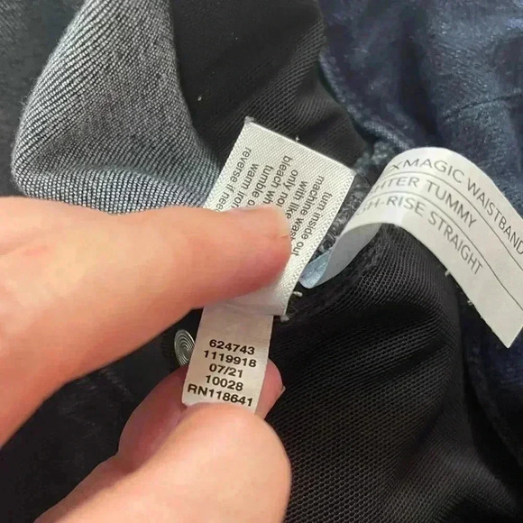 Lane Bryant Tighter tummy high rise straight Jean 24 long plus size dark wash - Picture 4 of 8